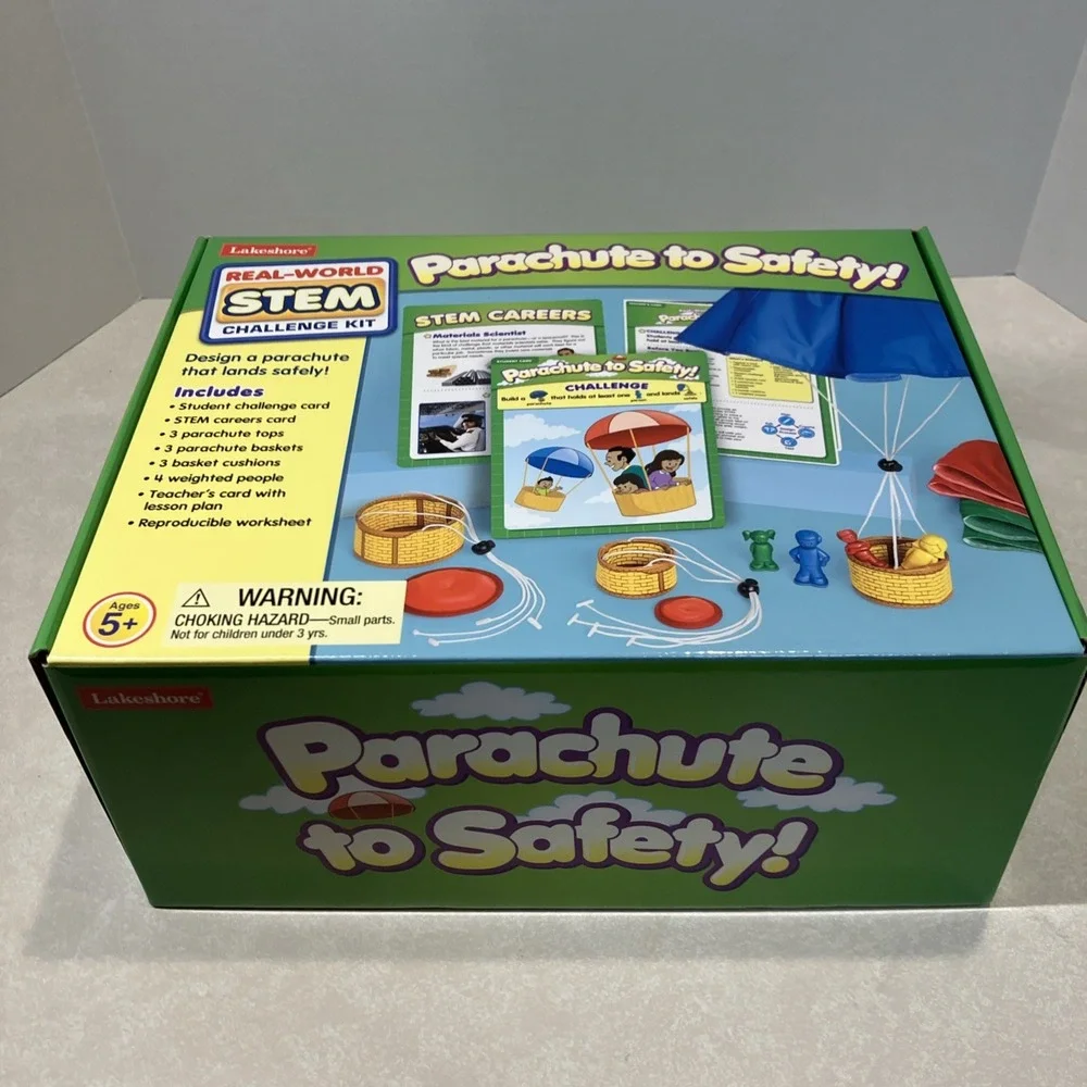 Lakeshore Real-World STEM Challenge Kits Stay Afloat Parachute Keep Rain Out 5+
